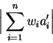 \begin{displaymath}\Big\vert\sum_{i=1}^n w_i a_i'\Big\vert\end{displaymath}