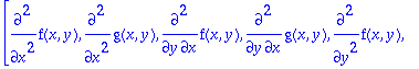 [diff(f(x,y),`$`(x,2)), diff(g(x,y),`$`(x,2)), diff...