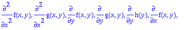 [diff(f(x,y),`$`(y,2)), diff(g(x,y),`$`(y,2)), diff...