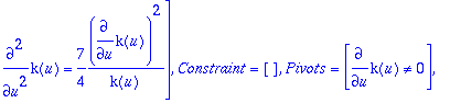 {[Solved = [diff(X(u,t,x),`$`(x,2)) = 1/2*diff(k(u)...