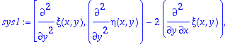 sys1 := [diff(xi(x,y),`$`(y,2)), diff(eta(x,y),`$`(...