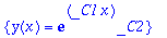 {y(x) = exp(_C1*x)*_C2}