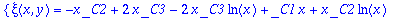 {xi(x,y) = -x*_C2+2*x*_C3-2*x*_C3*ln(x)+_C1*x+x*_C2...