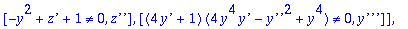 ans2 := TABLE([Constraint = [y^4-2*y^2*`z'`+`z'`^2-...