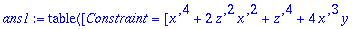 ans1 := TABLE([Constraint = [`x'`^4+2*`z'`^2*`x'`^2...