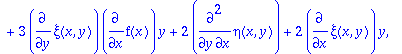 sys := [diff(eta(x,y),x)*f(x)+eta(x,y)*diff(f(x),x)...