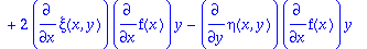 sys := [diff(eta(x,y),x)*f(x)+eta(x,y)*diff(f(x),x)...