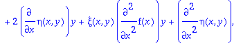 sys := [diff(eta(x,y),x)*f(x)+eta(x,y)*diff(f(x),x)...