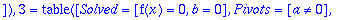 ans1m := TABLE([1 = TABLE([Solved = [f(x) = 0], Piv...