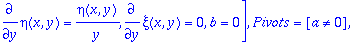 ans := TABLE([1 = TABLE([Solved = [eta(x,y) = 0, xi...