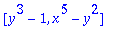 [y^3-1, x^5-y^2]