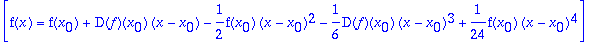 [f(x) = f(x[0])+D(f)(x[0])*(x-x[0])-1/2*f(x[0])*(x-...